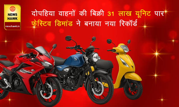 फेस्टिव बूस्ट से दोपहिया बाजार में रिकॉर्ड बिक्री