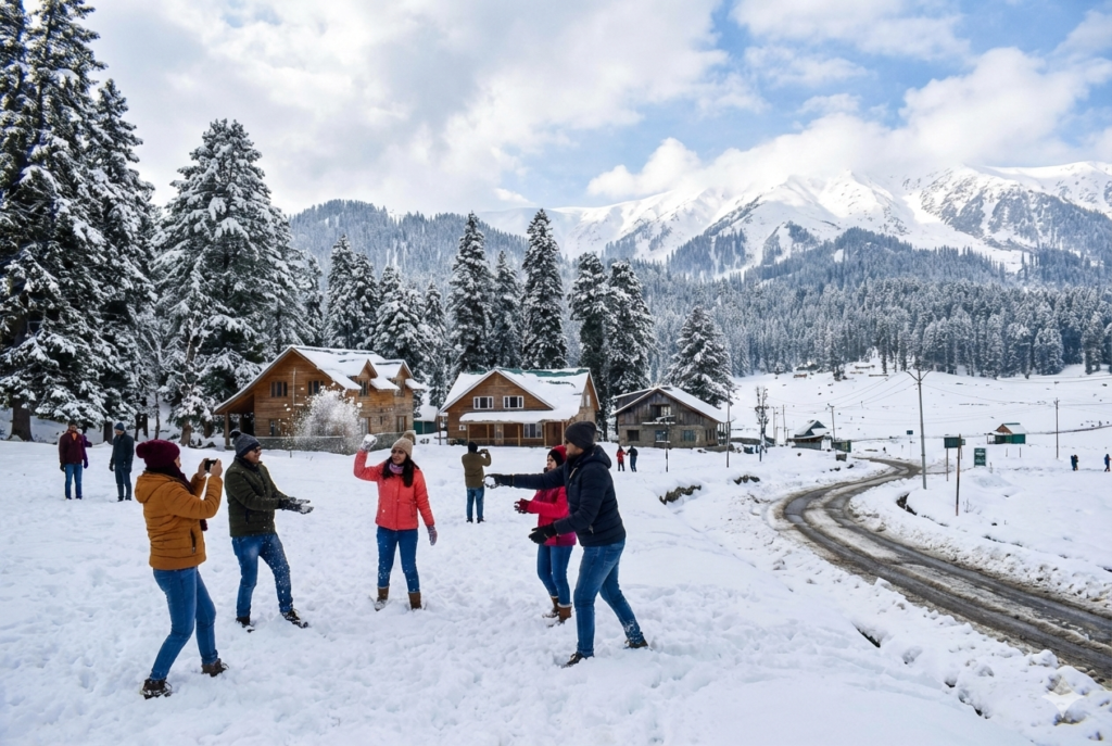 Snowfall in Kashmir